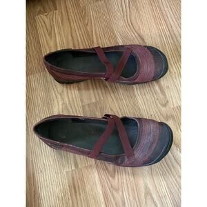Keen Rivington Red Leather Mary Jane Shoes Strap Womens 10
